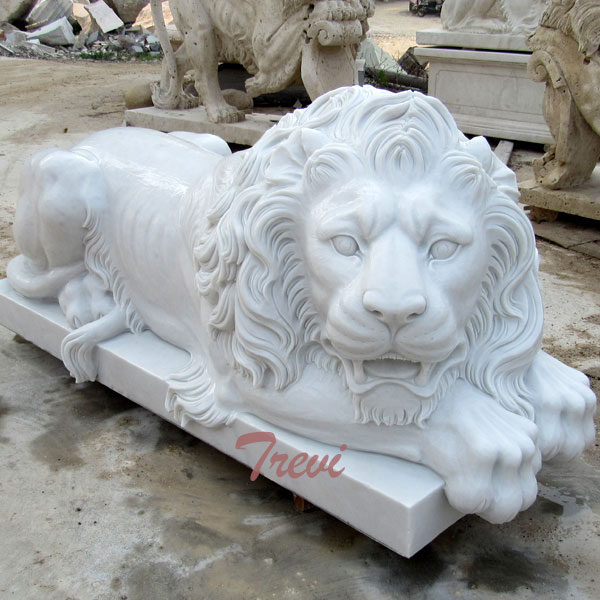 Lying life size stone lion garden statues for sale TMA-02