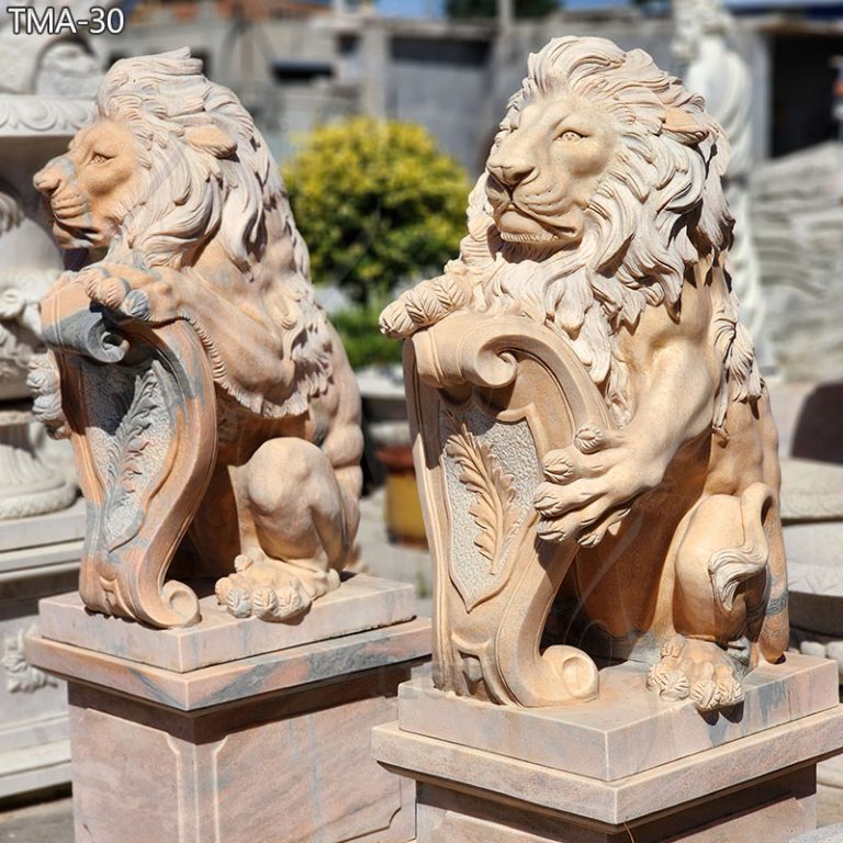 Outdoor-Sitting-Lion-with-Shield-Garden-Statue-for-Driveway4