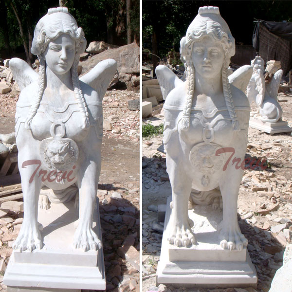 Outdoor antique decorative marble sphinnx statues for sale