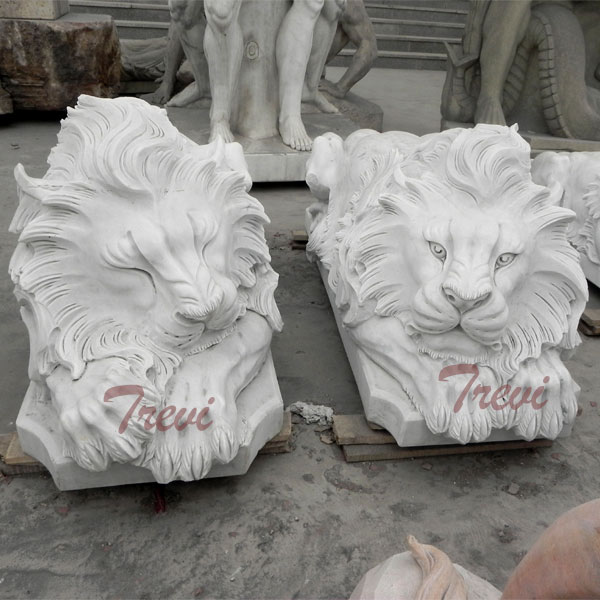 Outdoor italian stone sleeping lion yard statues for front porch