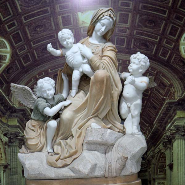Religious church decoration michelangelo the brugge madonna and child marble statues for sale