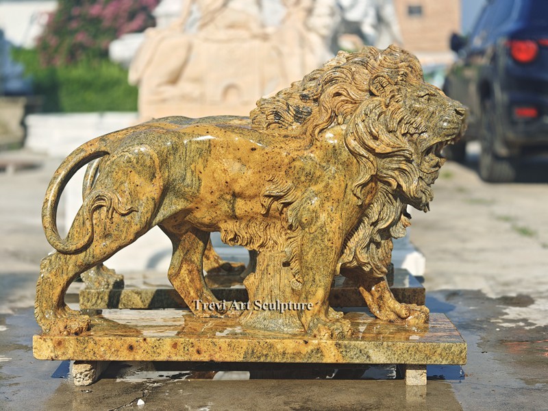 vintage italian marble life size lion statue for garden