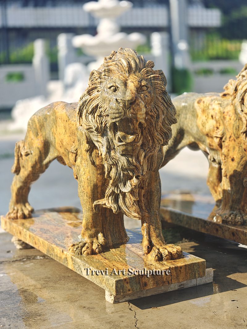 vintage italian marble lion statue