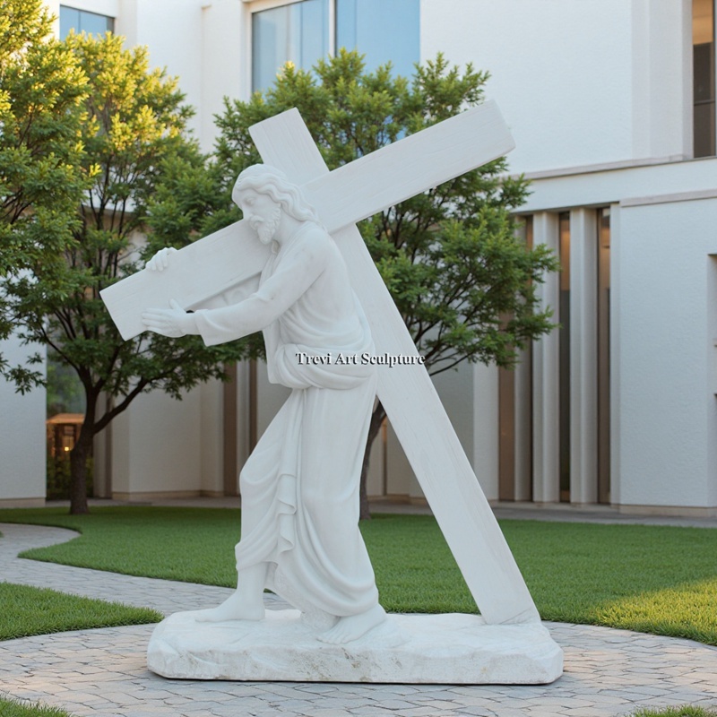 6 feet jesus carrying the cross statue for church