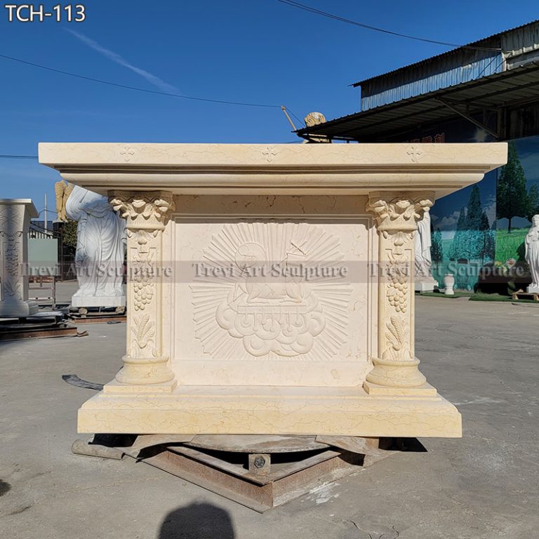 beige marble altar table for church furniture decor