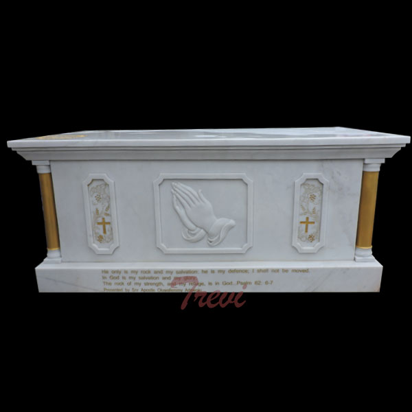 Catholic church furniture of white marble altar table to buy