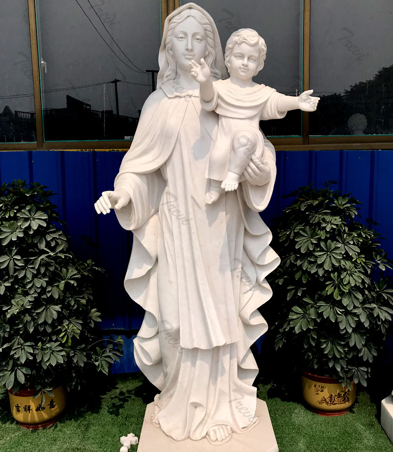 Catholic virgin mary madona and child garden statues and decor outdoor