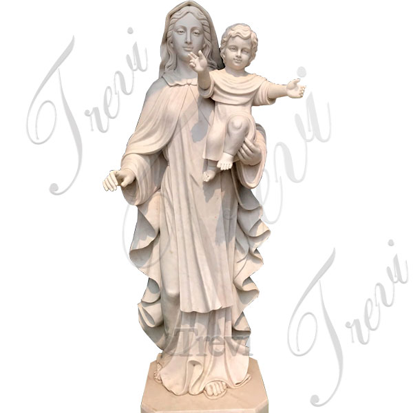 Catholic virgin mary madona and child garden statues and decor