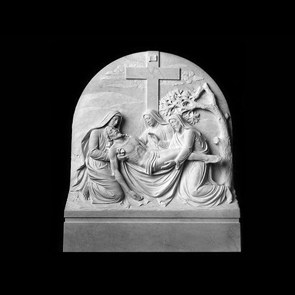 Church wall decor station of the cross marble relief sculptures