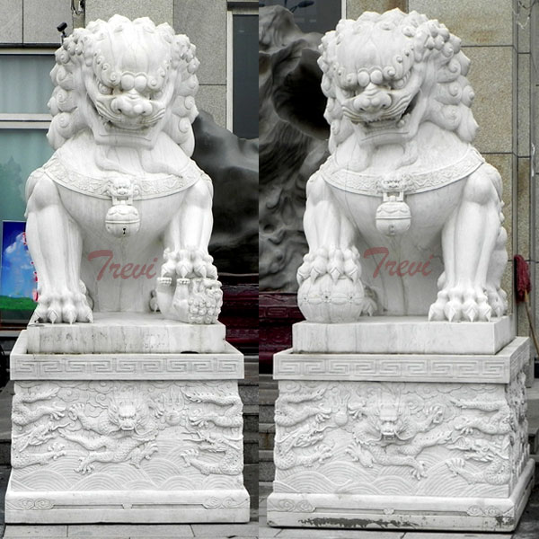 Factory Guardian foo dog statues pair artwork for driveway