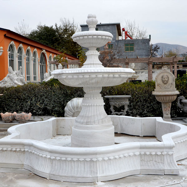 Garden Outdoor White Marble Water Fountain for Sale MOKK-95
