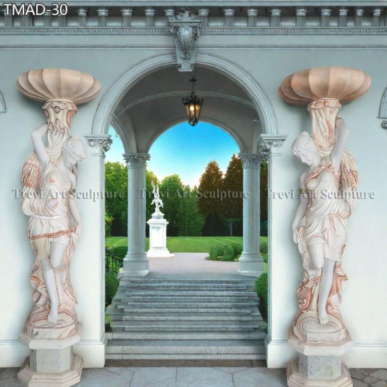 greek stone statue lamp