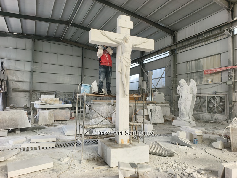 marble crucifixion statue