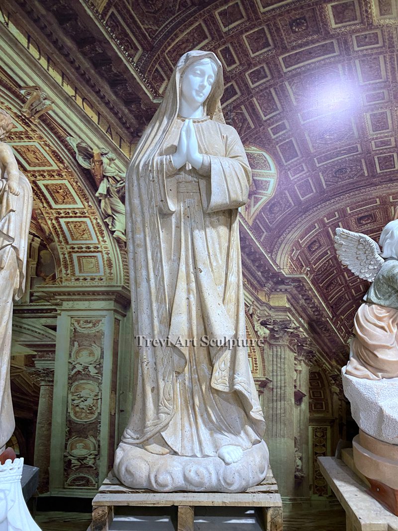 marble blessed mother mary statue