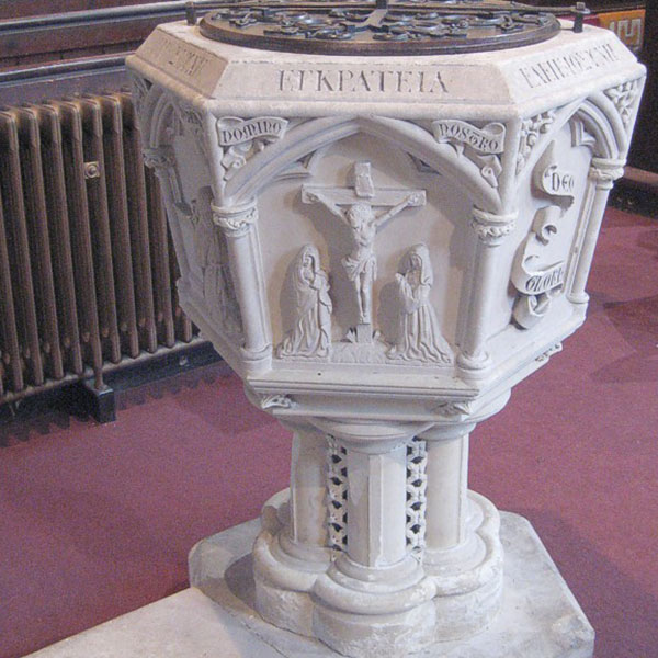 Marble stone baptismal font for catholic church interior decorMarble stone baptismal font for catholic church interior decor