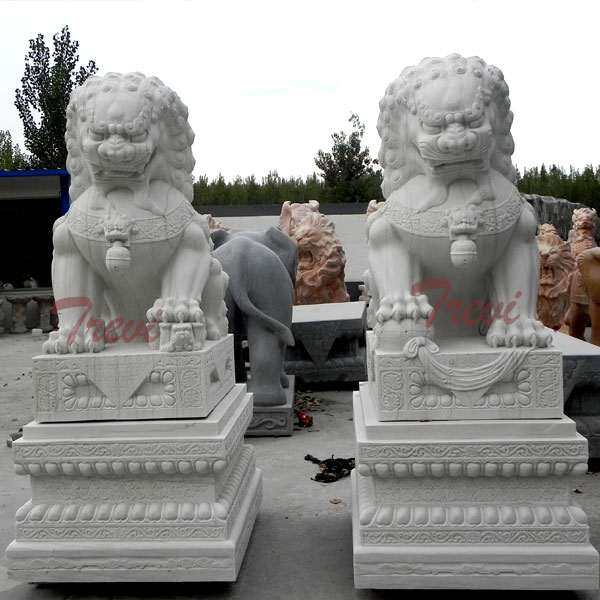 Where to buy chinese fu dog white marble garden statues for sale