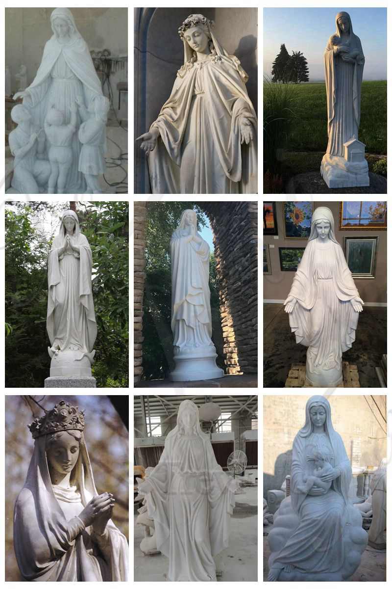 catholic marble outdoor statues lady of Fatima