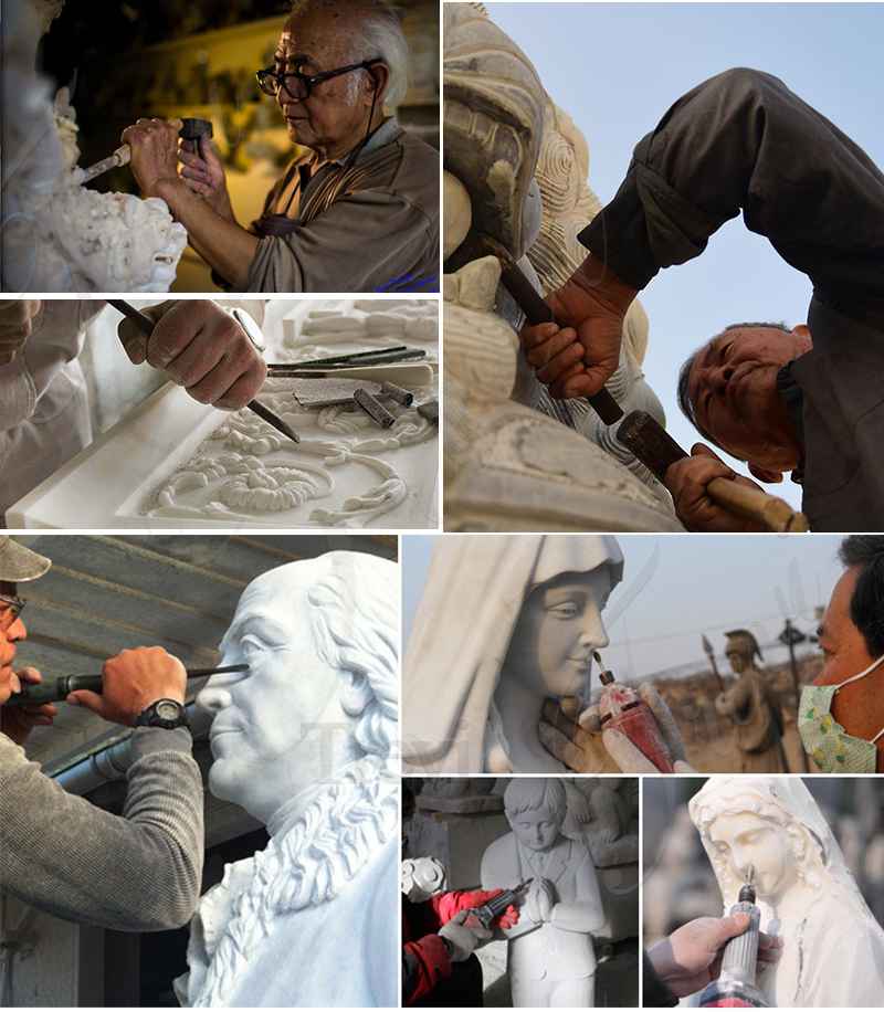 process of Marble Our lady of Lourdes statue