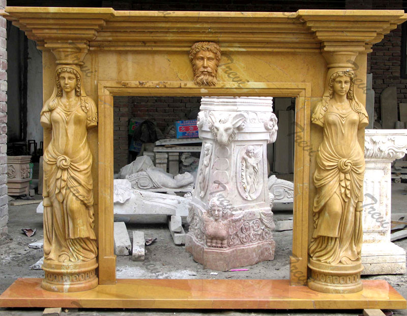 Anique marble corner fireplace mantels ornaments home depot idears