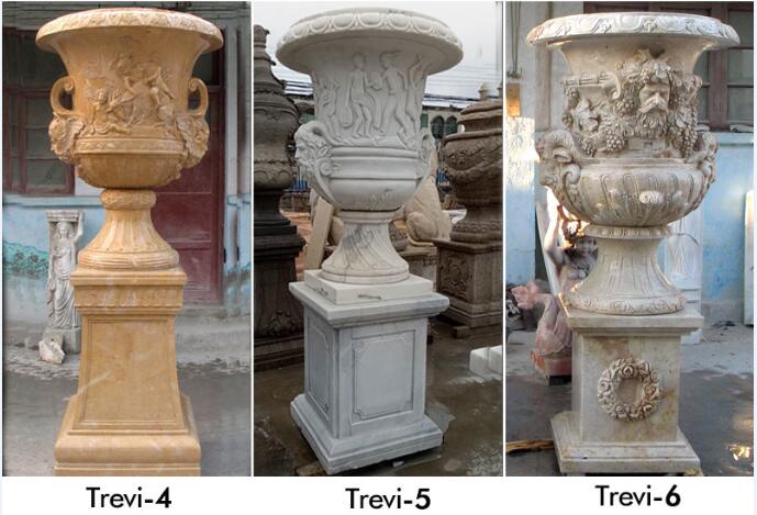 Antique marble large planters pots for yard decor designs