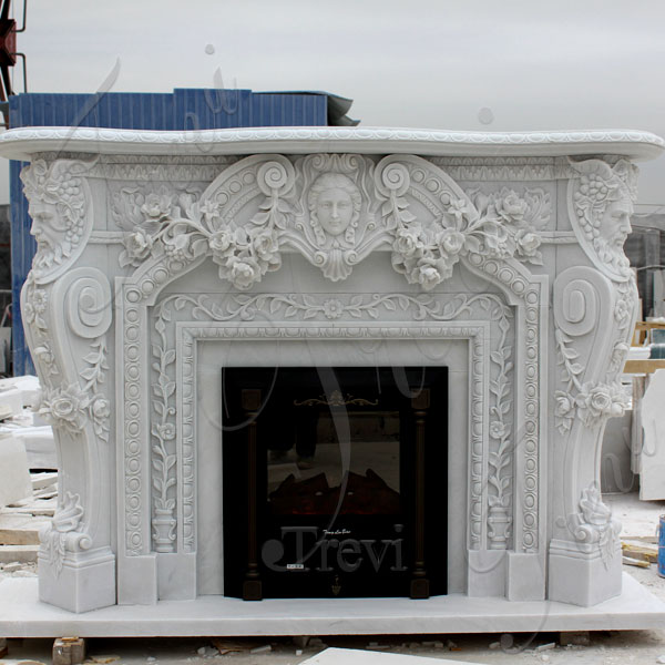 Contemporary home depot white marble fireplace mental surround for sale