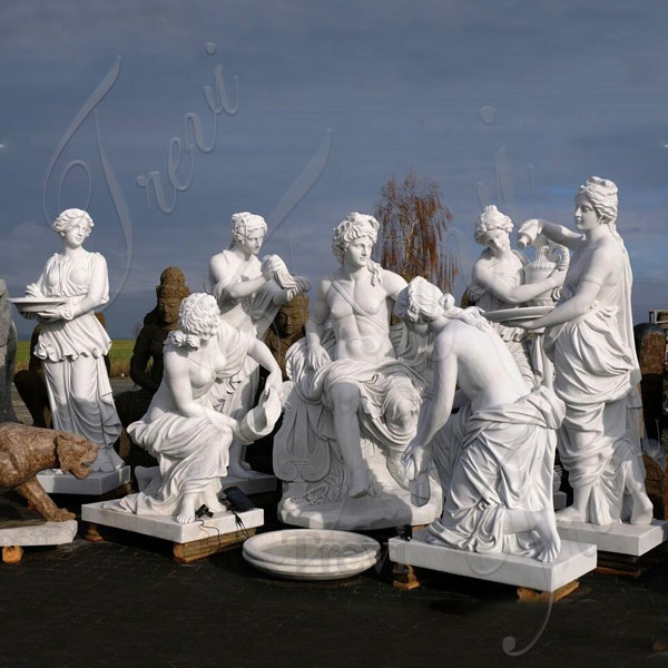 Famous marble Apollo bath group sculpture replica garden statue for outside