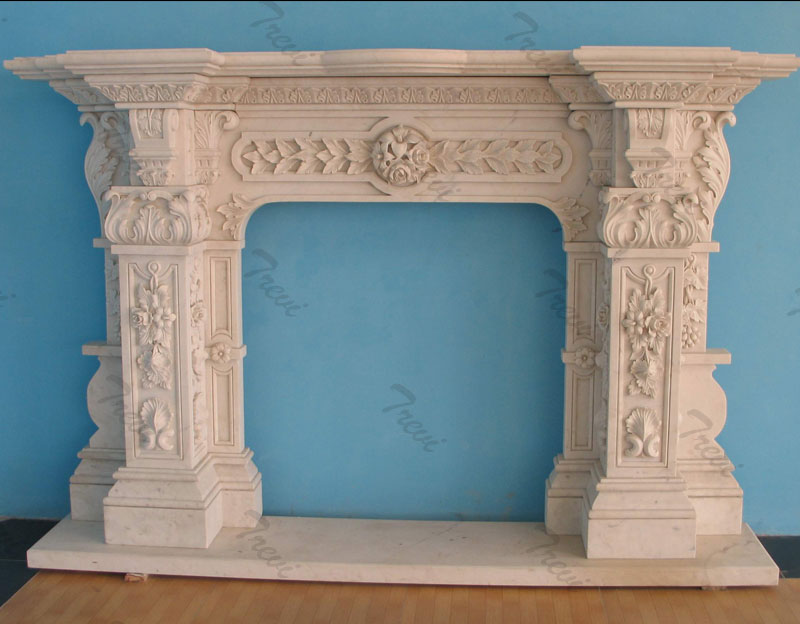 Home depot white marble fireplace mantel shelf designs near me TMFP-17