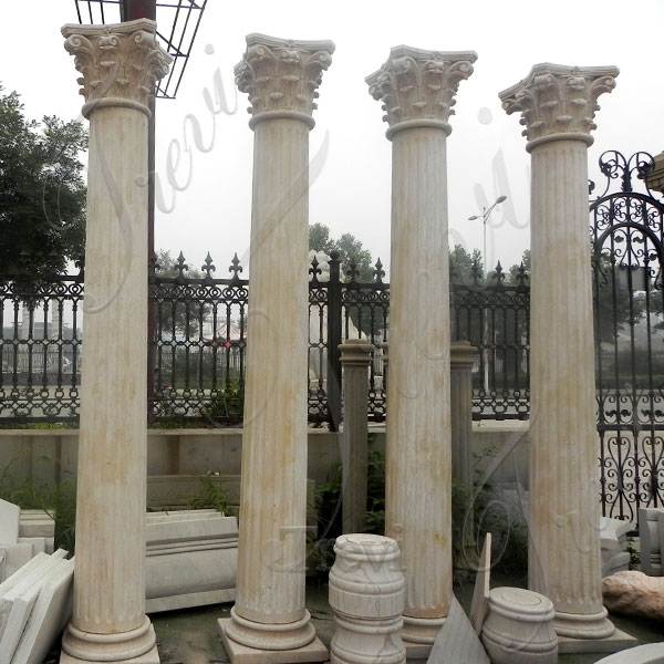 Modern house cAolumns white marble carved pillars for sale