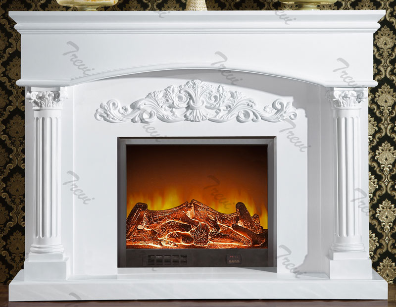 Where to buy traditional white marble fireplace mantels decoration ideas