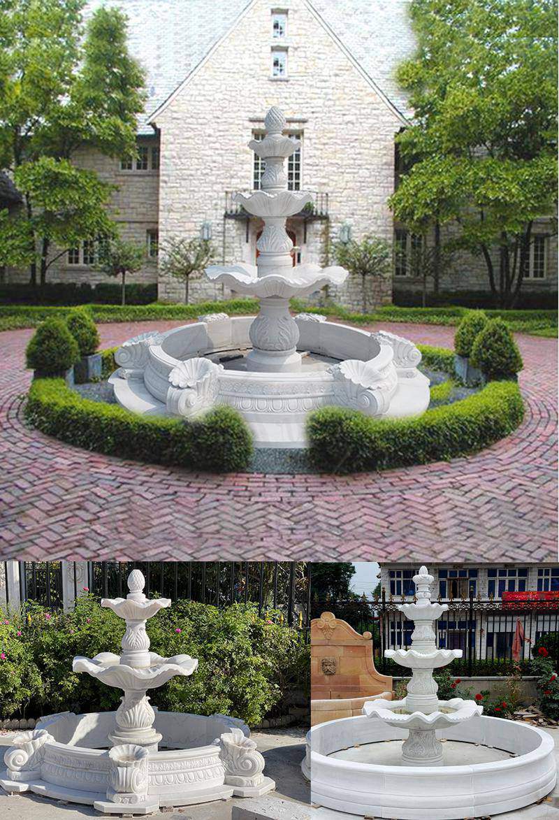 White Marble Patio Water Fountain Introduction