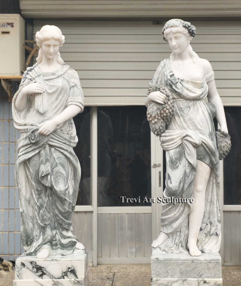 6.5 feet garden marble statues four season goddess
