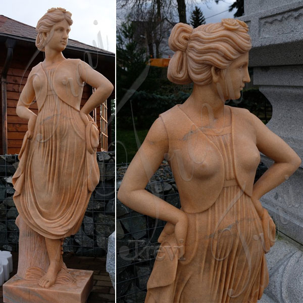 Antique marble garden statues female life size for outside ornaments