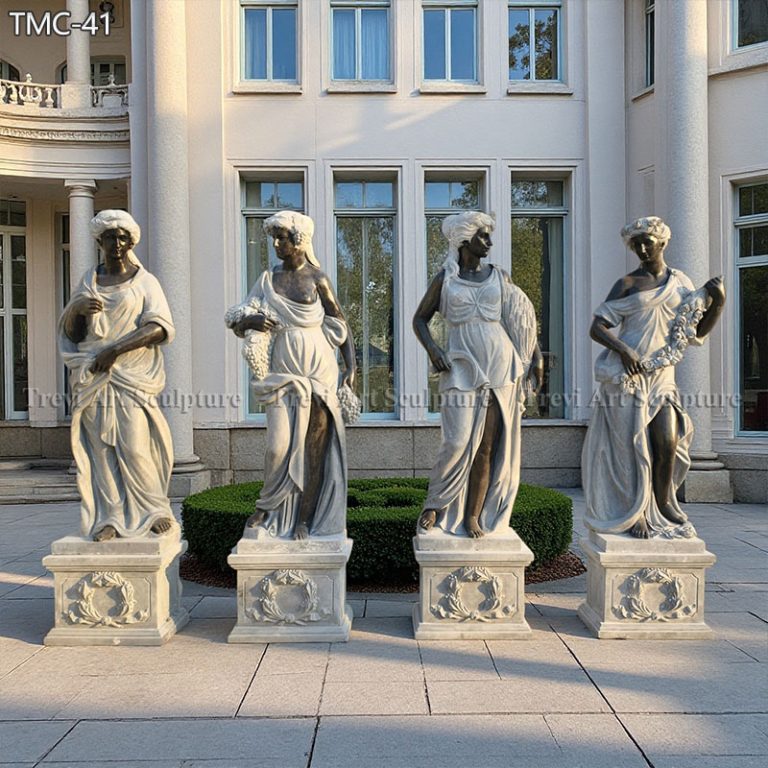 black marble four season goddess statues