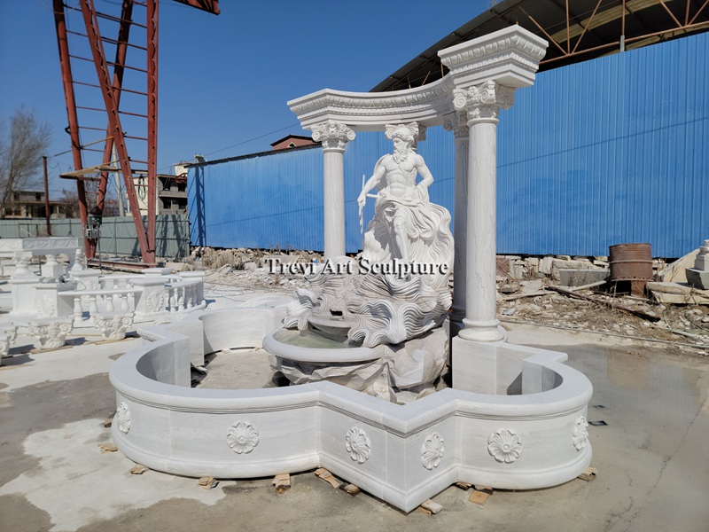custom marble trevi fountain with poseidon statue