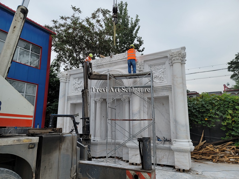 famous large trevi wall fountain installation