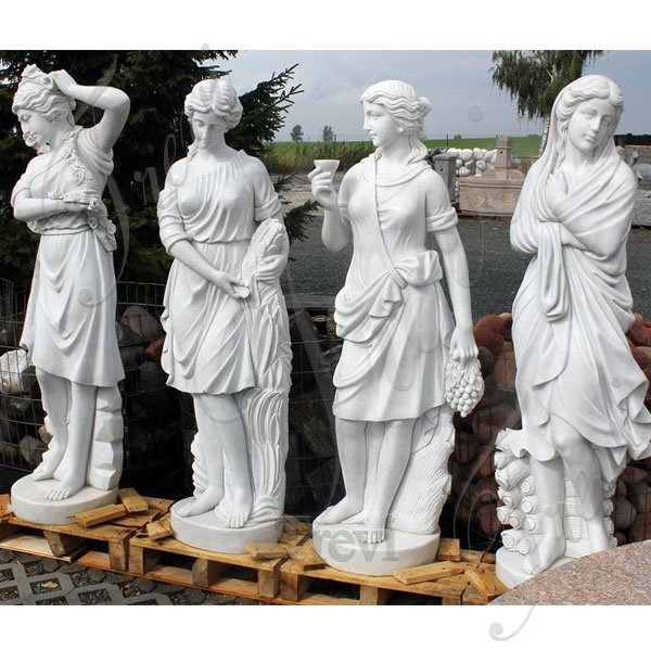 Famous white marble garden statues four season goddess set for sale