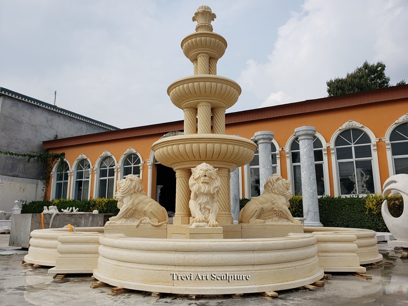 large marble lion pool fountain for sale