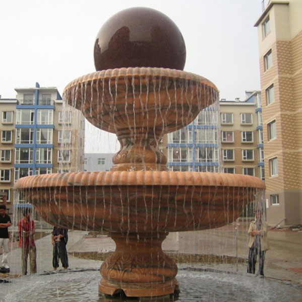 Large granite sphere water fountains for the garden