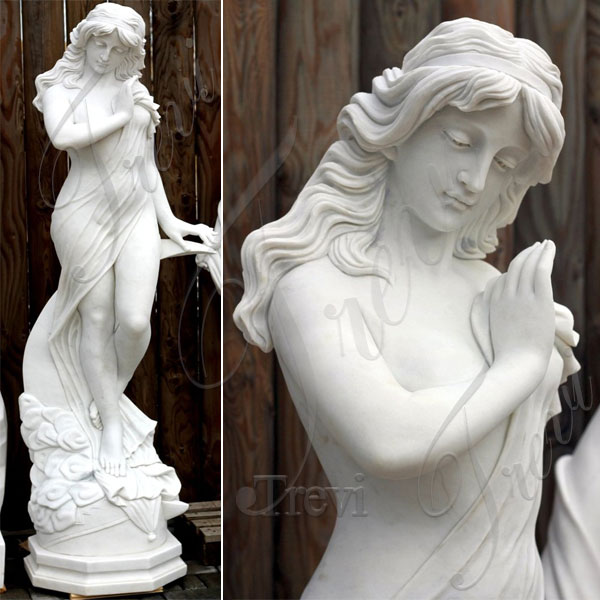 Life size nude female white marble garden statues for sale