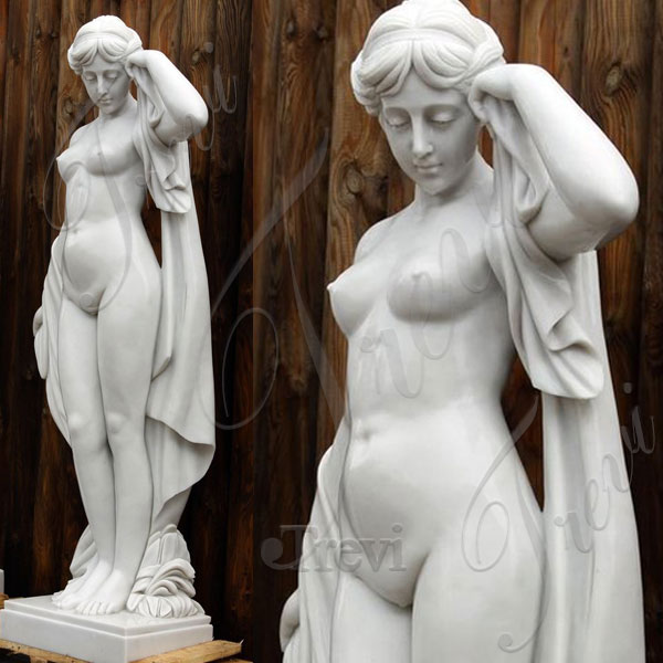 Life size nude woman outdoor garden statues white marble online sale