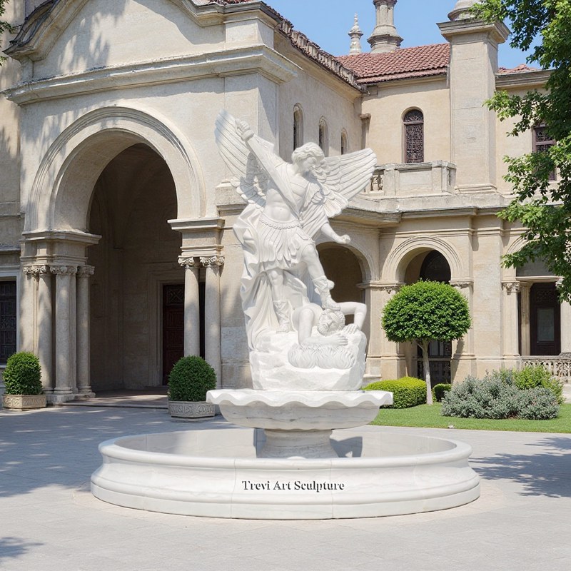 marble st michael fountain for church