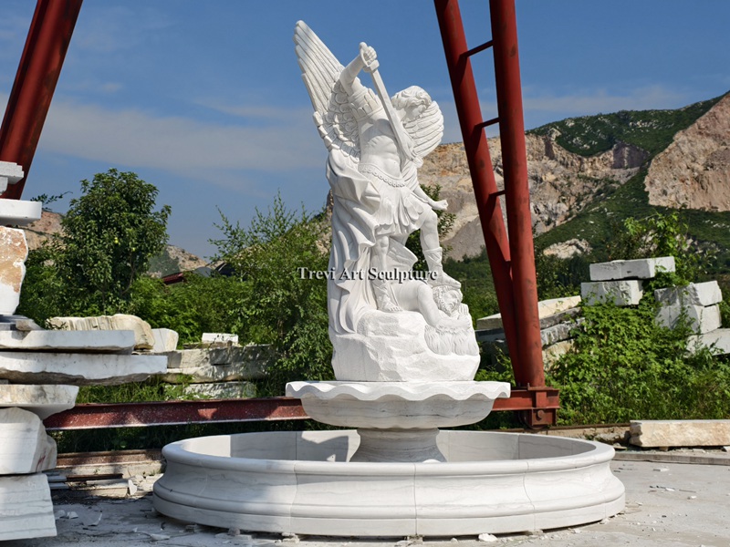 marble st michael fountain