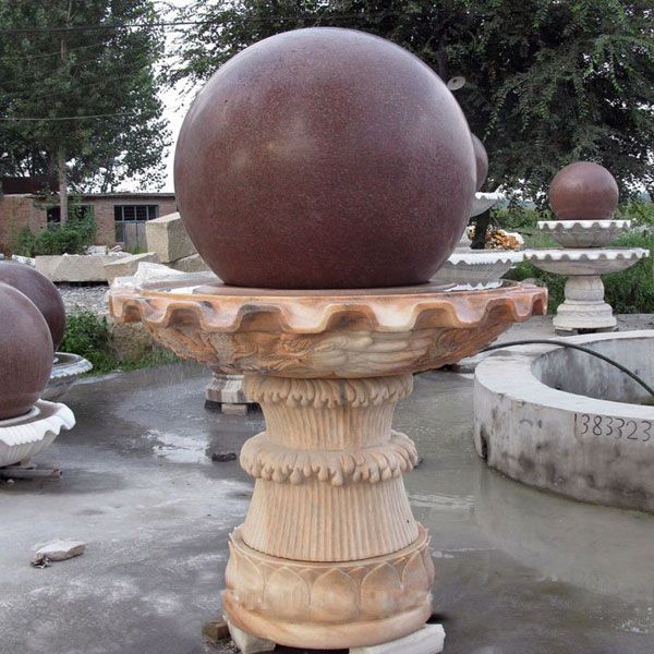 Outdoor floating sphere granite water fountain price MOKK-184