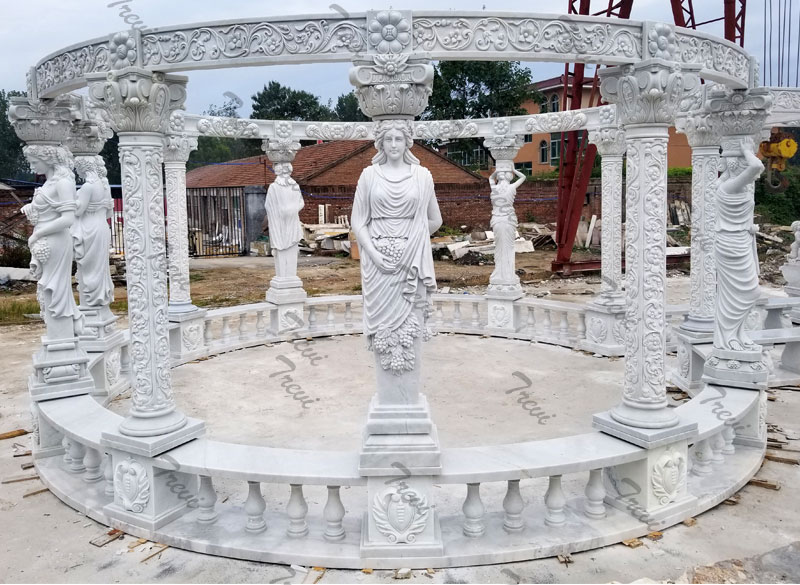 Outdoor large luxury gazebo rectangle pergola marble for backyard decor design