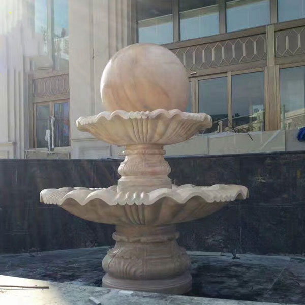 Outdoor two tiers spinning ball water feature for sale