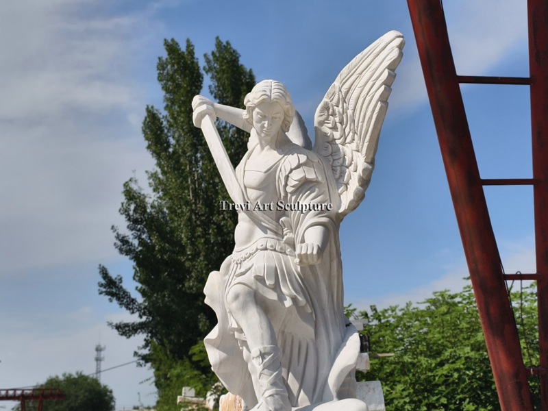 white marble st michael fountain for sale