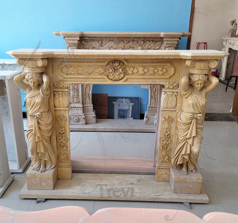 antique tile fireplace-Trevi Marble Statue