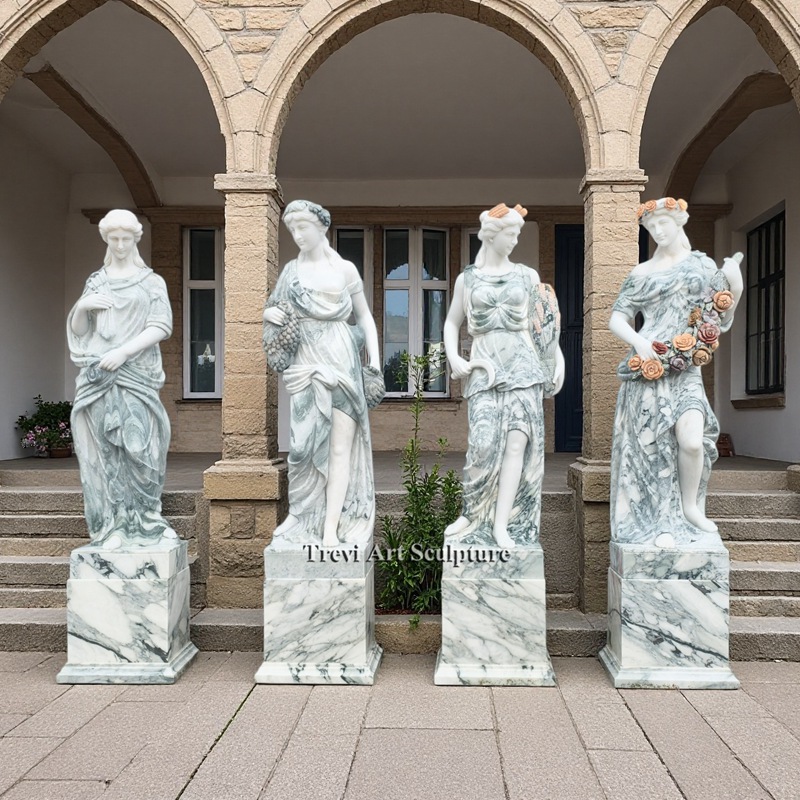 garden statues four season goddess set