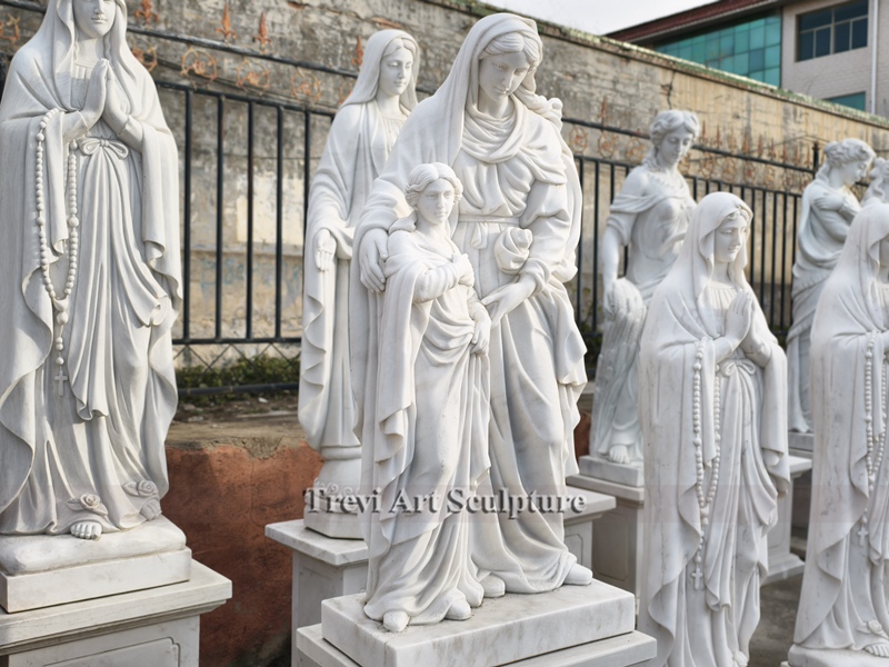 religious 6 feet tall marble st anne and mary statue statue