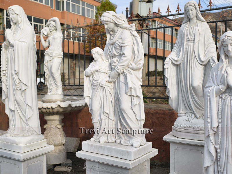 white marble st anne and mary statue statue